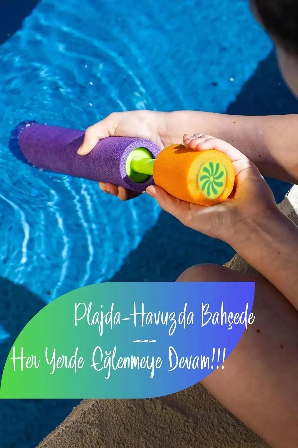enel Markalar Pompalı Su Tabancası Water Gun Sünger Kaplı Yaz Plaj Havuz Oyuncağı Su Pompası